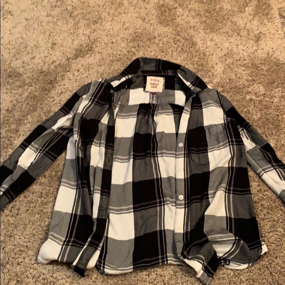 Black and white checkered flannel
